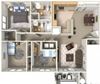 3 Bed 2 Bath Floor Plan